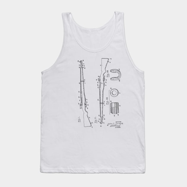 Semi-Automatic Rifle Vintage Patent Hand Drawing Tank Top by TheYoungDesigns